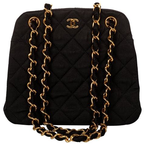 chanel bag with black chain|chanel quilted handbag gold chain.